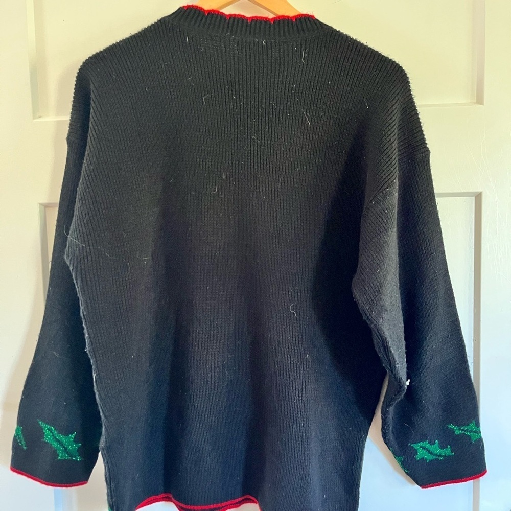 Christmas bear wreath sweater vintage size large - Picture 4 of 4